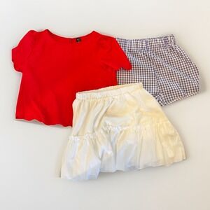 SHEIN lot, mix of Small Shorts And Skirt And Large‎ Red Top